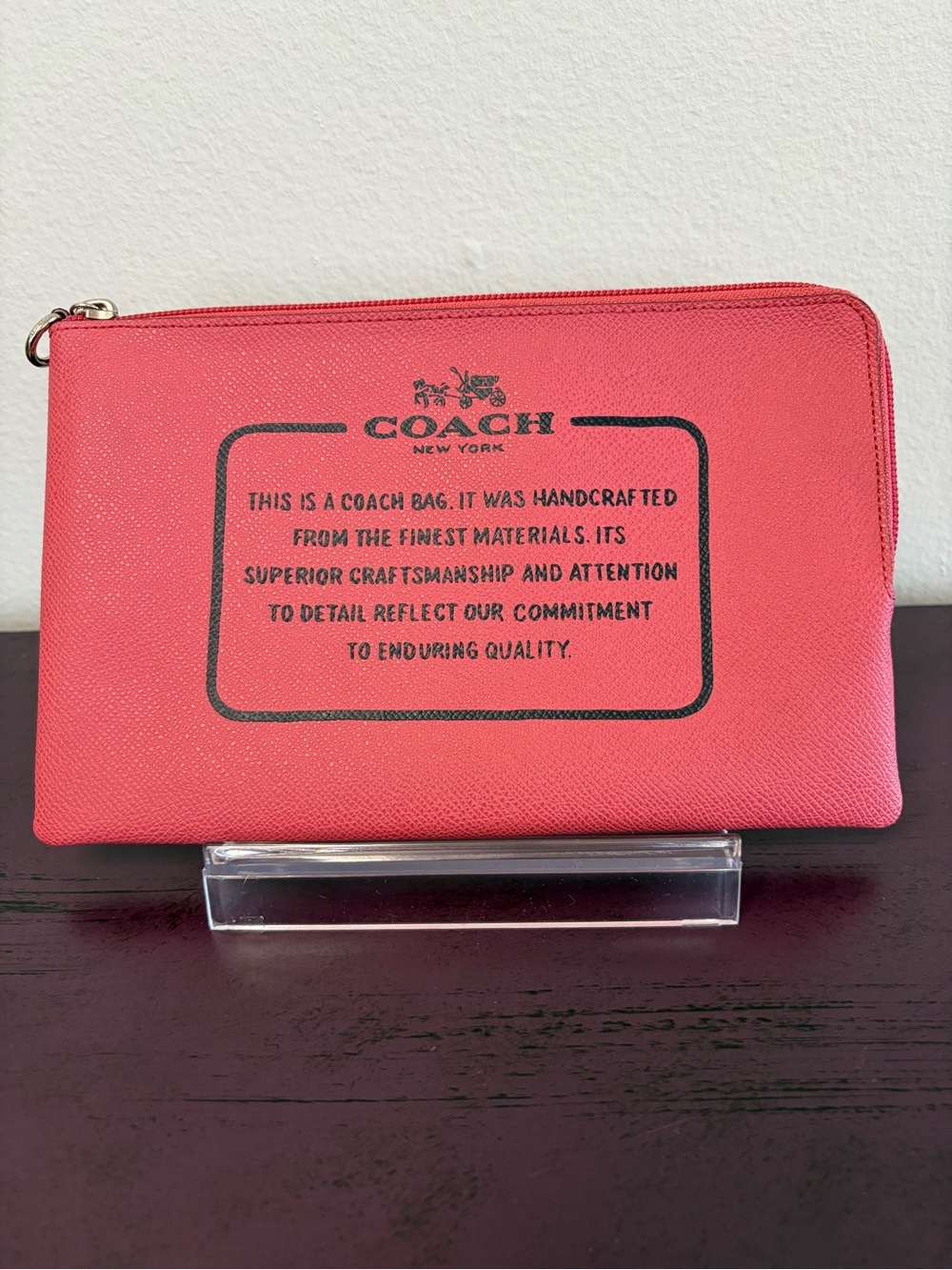 COACH Pink Storypatch Zip Pouch